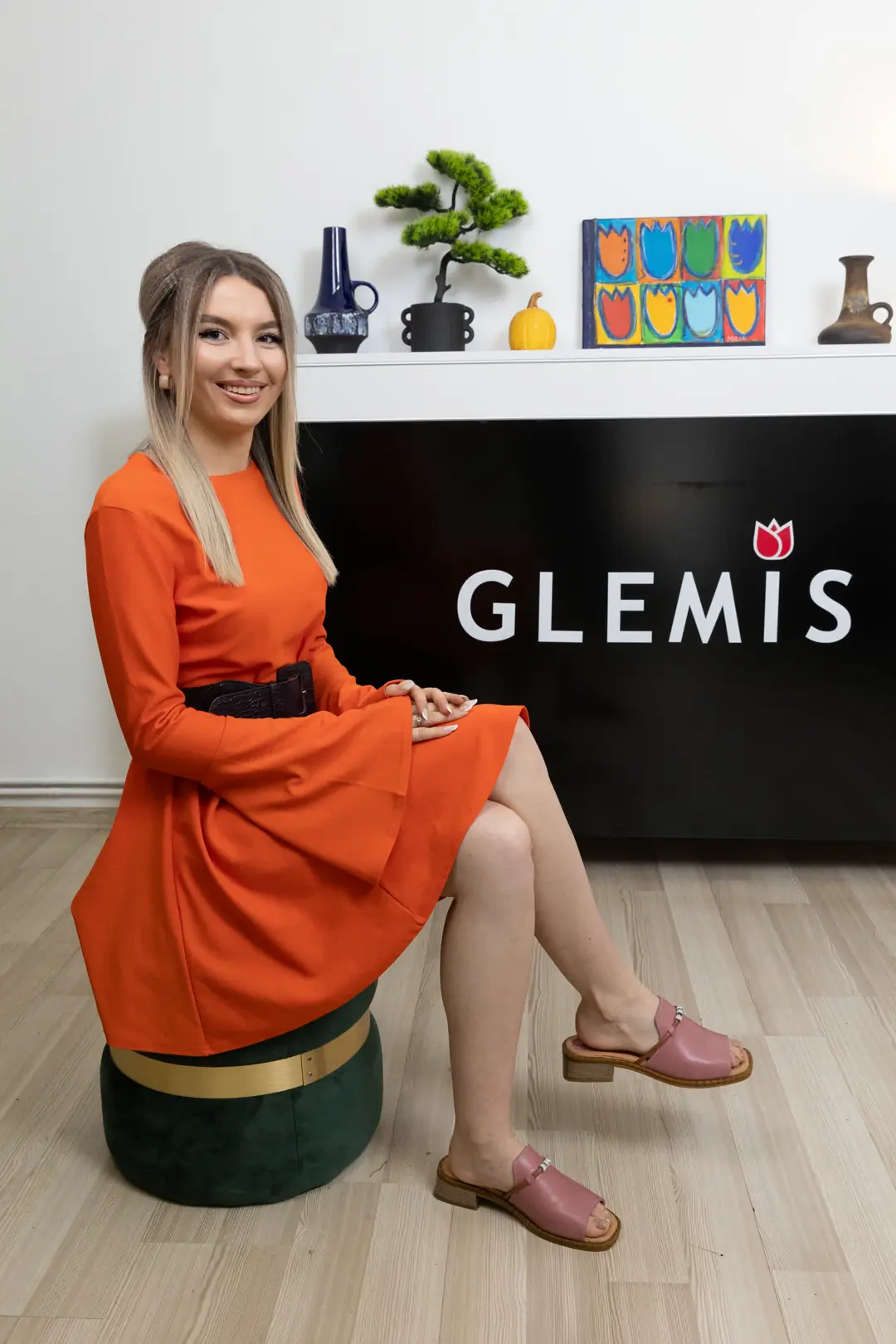 Sandale dama, Glemis, piele naturala - Cod: f-4.93, Culoare: Roz Box, Talpa: Maro, Numar: 40