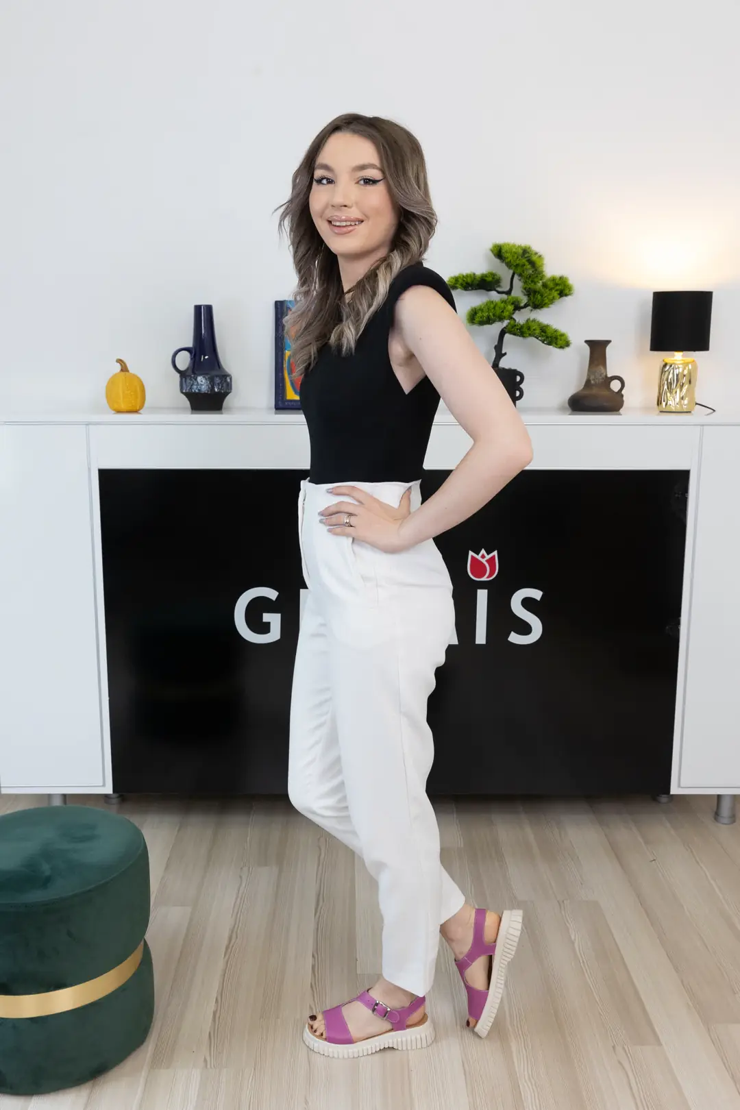 Sandale dama casual, Glemis, piele naturala - Model: f-3.30, Culoare: Mov Box, Talpa: Bej, Numar: 36