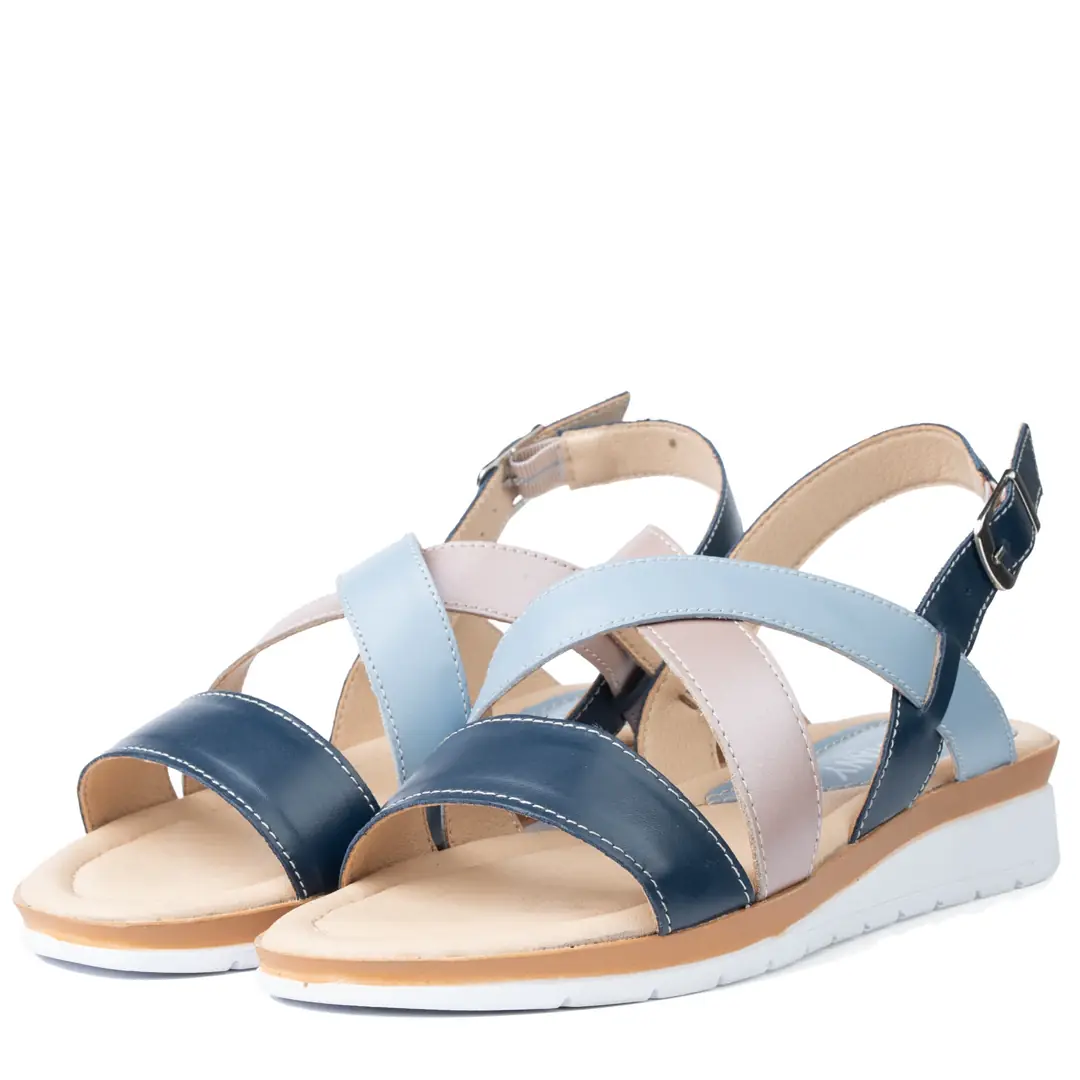 Sandale dama confort, Glemis, piele naturala - Cod: f-4.88, Culoare: Blue Box, Talpa: Maro, Numar: 35