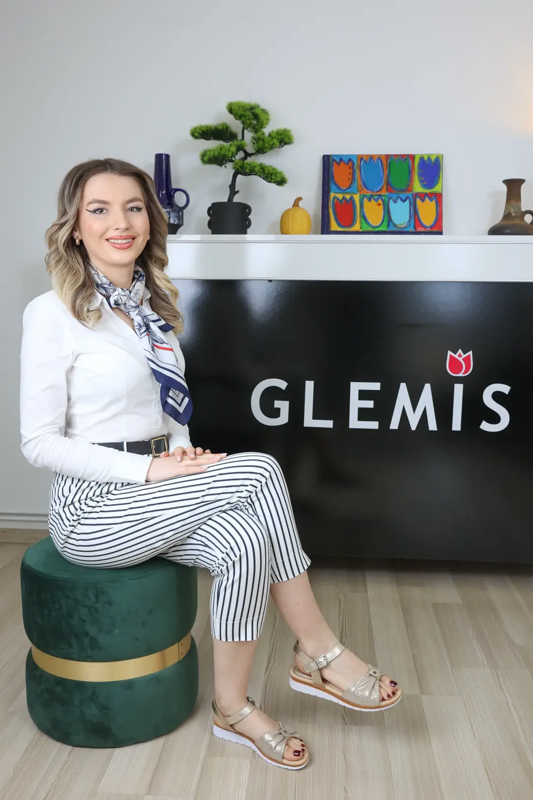 Sandale dama, Glemis, piele naturala - Cod: f-4.68, Culoare: Auriu, Talpa: Maro Deschis, Numar: 40