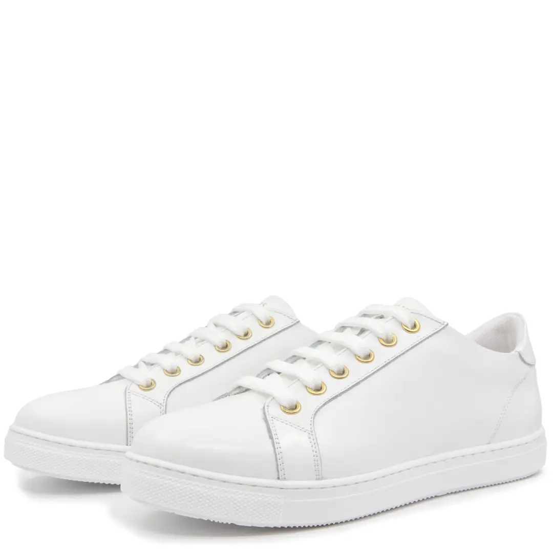 Pantofi dama casual confort, Glemis, piele naturala - Model: UNO, Culoare: Alb, Talpa: Alb, Numar: 40