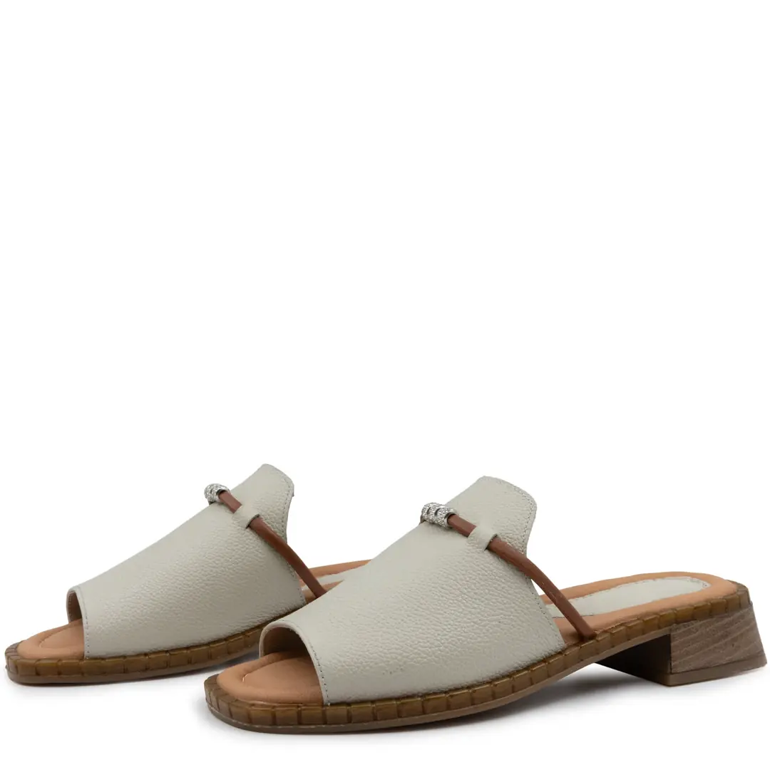 Sandale dama, Glemis, piele naturala - Cod: f-4.93, Culoare: Bej Bizon, Talpa: Maro, Numar: 40