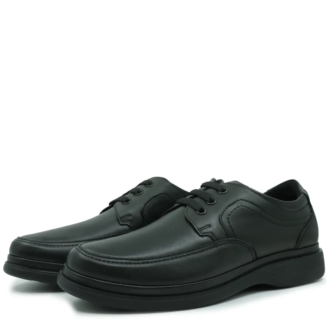 Pantofi ortopedici barbati, Glemis, piele naturala - Cod: f-4.74, Culoare: Negru Box, Talpa: Negru, Numar: 40