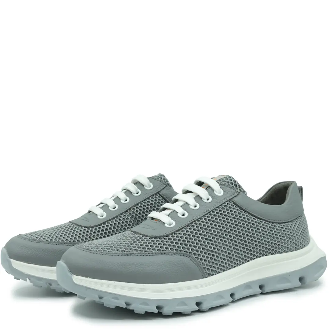 Pantofi sport barbati, Glemis, piele naturala - Cod: f-4.71, Culoare: Gri Bizon, Talpa: Gri, Numar: 40