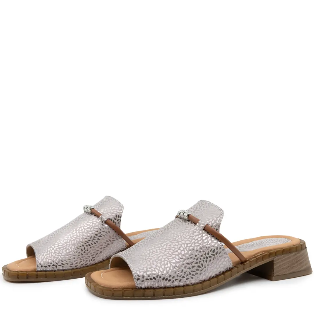 Sandale dama, Glemis, piele naturala - Cod: f-4.93, Culoare: Mov Deschis, Talpa: Maro, Numar: 40