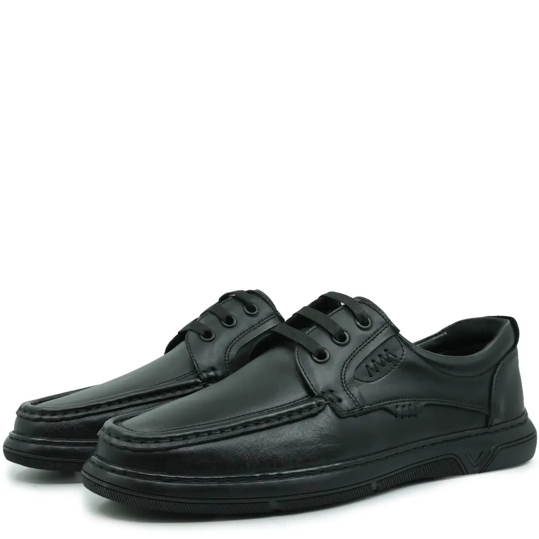 Pantofi ortopedici barbati, Glemis, piele naturala - Cod: f-4.76, Culoare: Negru, Talpa: Negru, Numar: 40