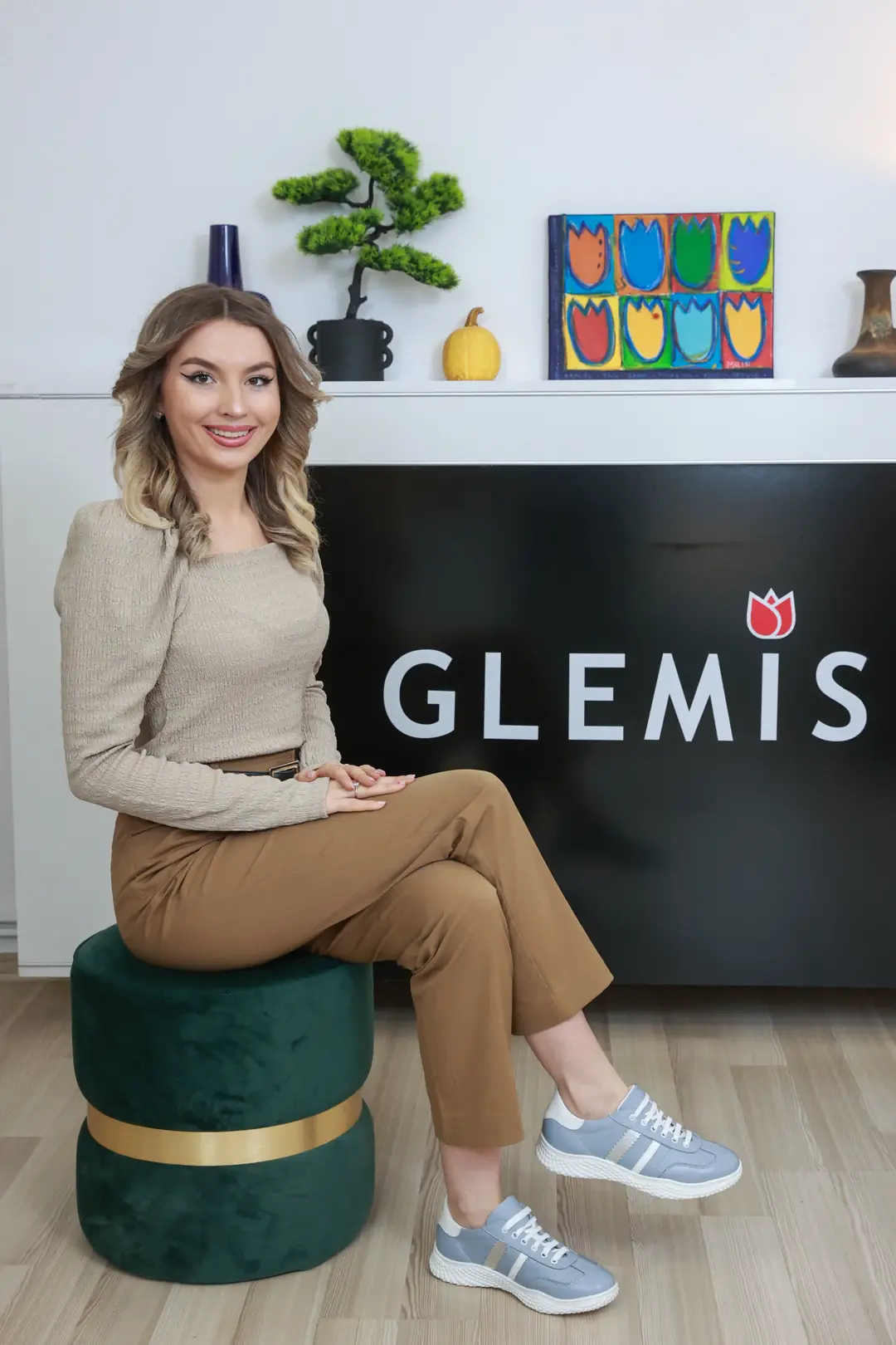 Pantofi sport dama, Glemis, piele naturala - Cod: f-4.30, Culoare: Albastru Bizon, Numar: 40