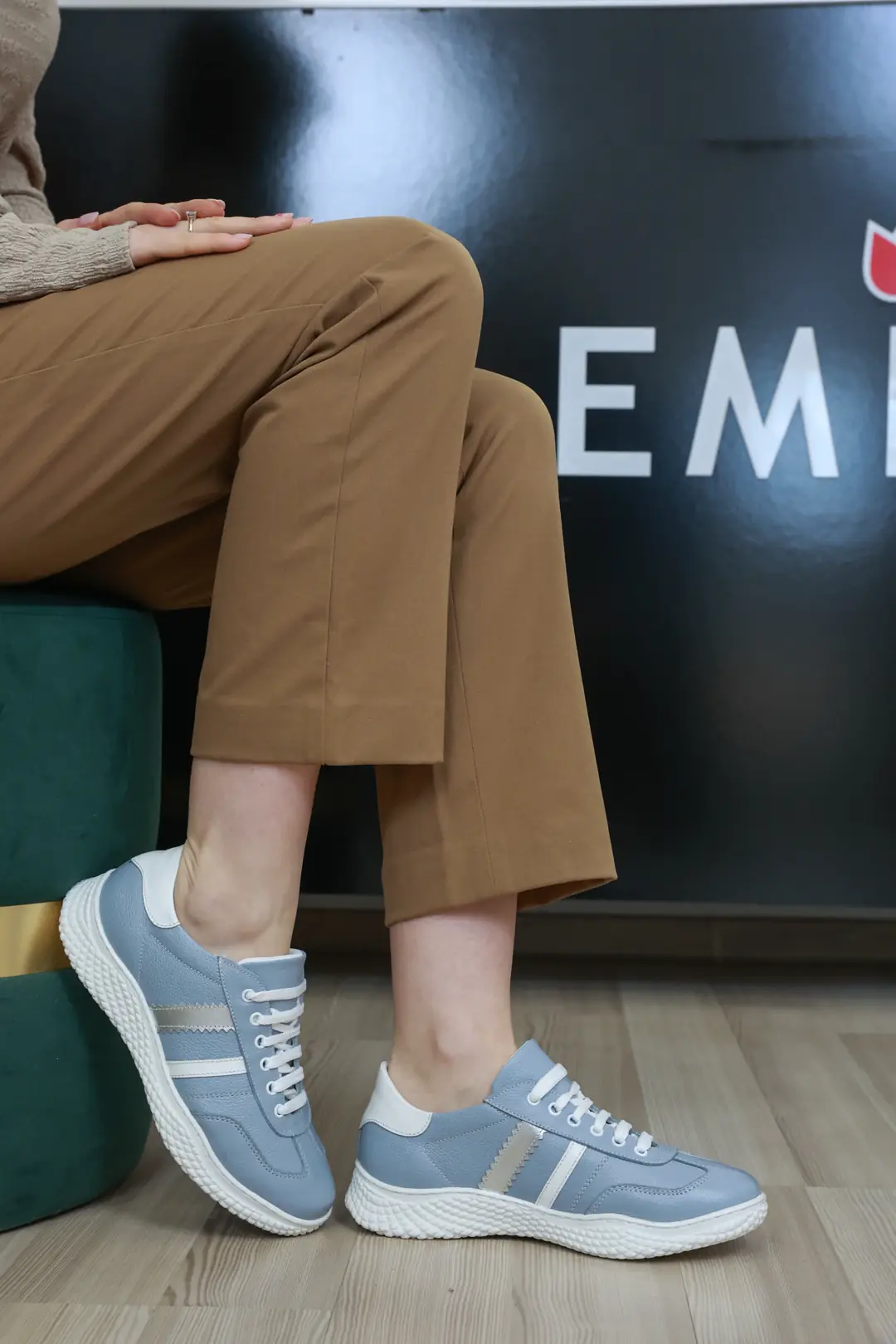 Pantofi sport dama, Glemis, piele naturala - Cod: f-4.30, Culoare: Albastru Bizon, Numar: 40