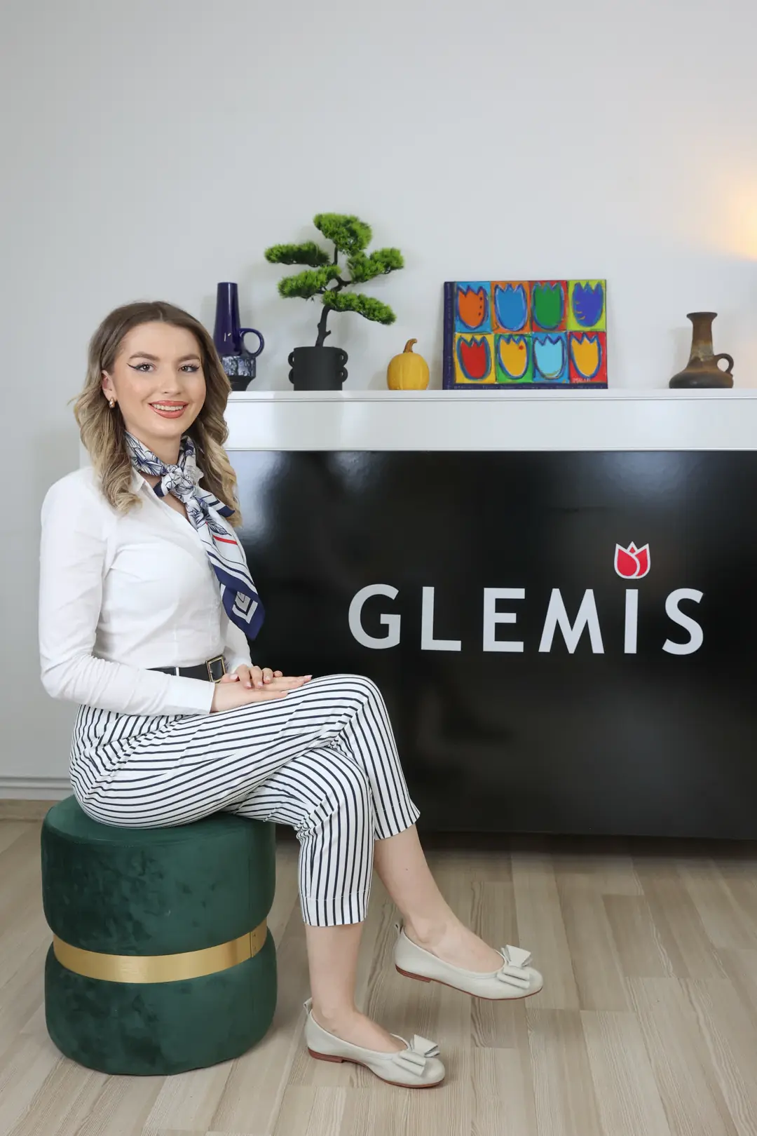 Balerini dama, Glemis, piele naturala - Cod: f-6.7, Culoare: Crem, Talpa: Maro Deschis, Numar: 40