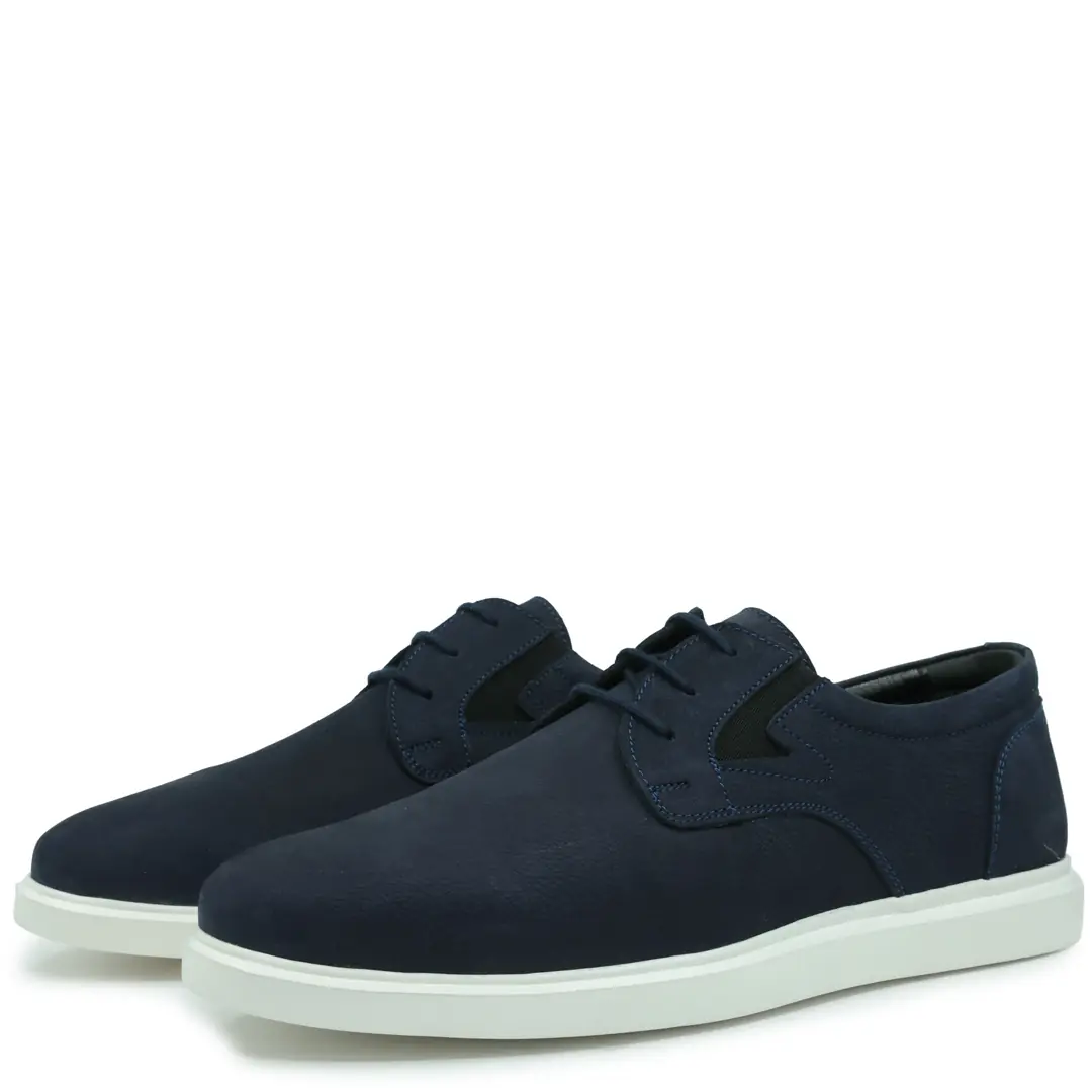 Pantofi casual barbati, Glemis, piele naturala - Cod: f-4.73, Culoare: Blue Bufo Bizon, Talpa: Alb, Numar: 40